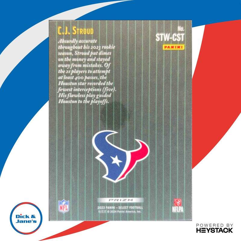 2023 Panini Select C.J. Stroud Score Throwback Silver Prizm RC Houston Texans