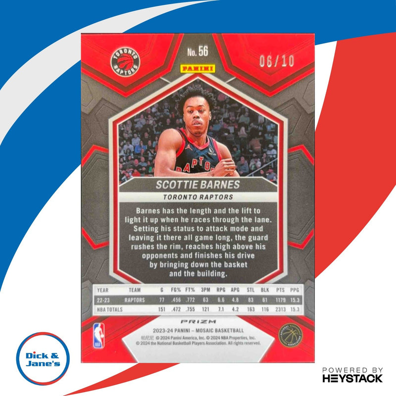 2023-24 Panini Mosaic Scottie Barnes Gold 6/10