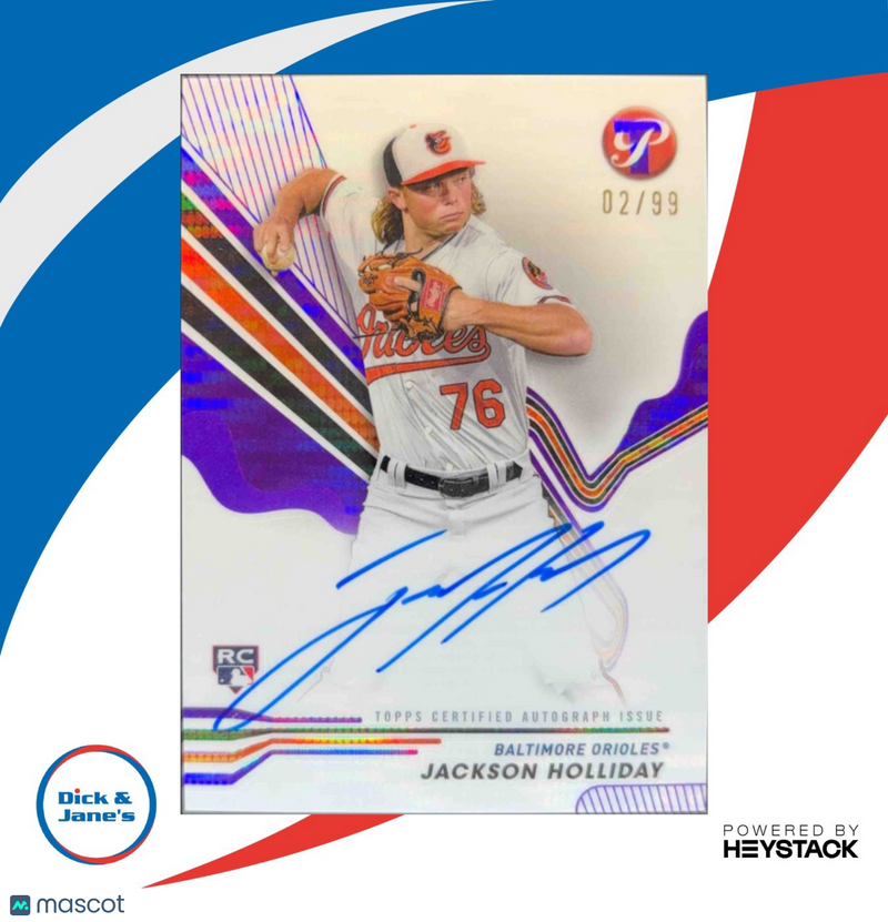2024 Topps Pristine Jackson Holliday Auto Purple Refractor 2/99 Rookie Orioles