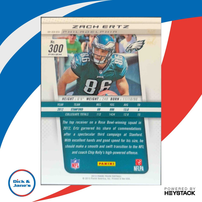 2013 Panini Prizm Zach Ertz Prizms Blue Pulsar