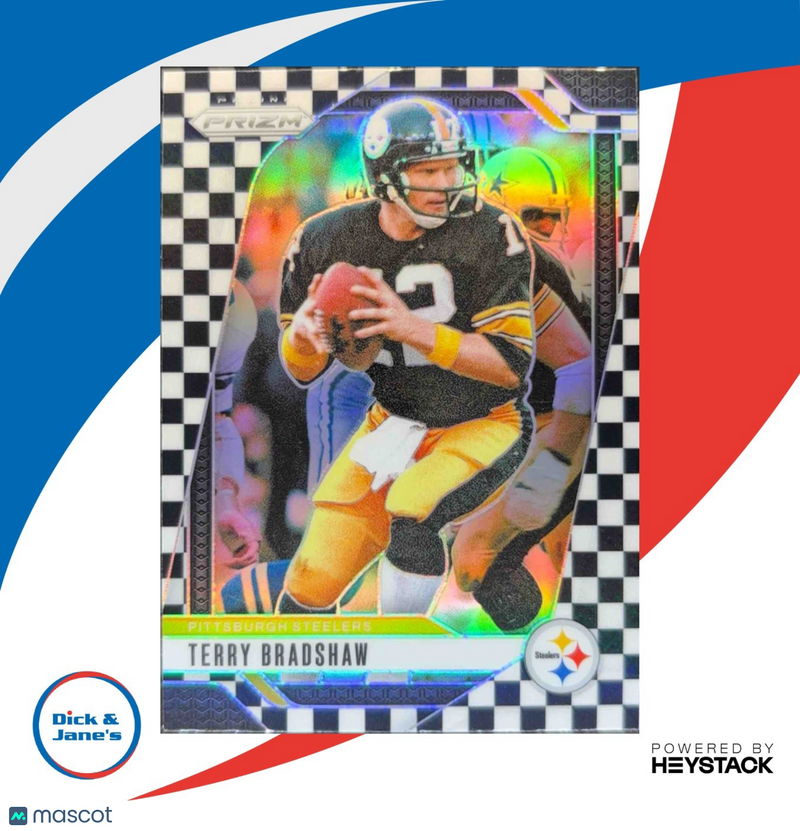 2024 Panini Prizm Terry Bradshaw Black and White Checker Pittsburgh Steelers GOD
