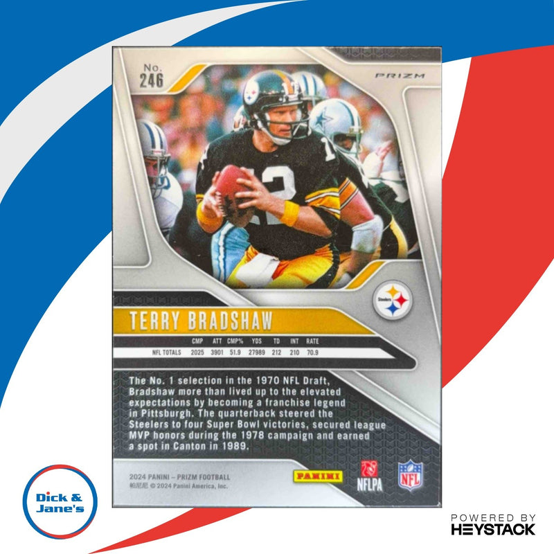 2024 Panini Prizm Terry Bradshaw Black and White Checker Pittsburgh Steelers GOD