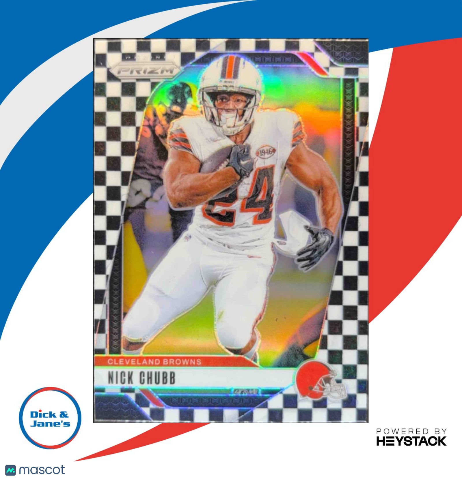 2024 Panini Prizm Nick Chubb Black and White Checker #65 Cleveland Browns