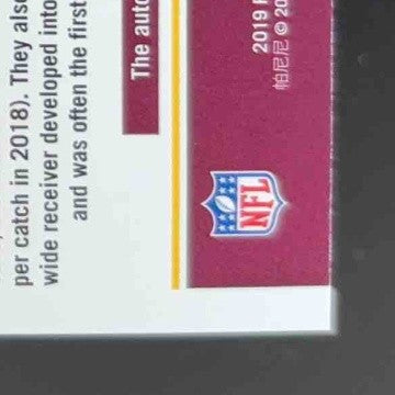 2019 Panini Contenders Terry McLaurin #130 RC Rookie Ticket Auto Washington