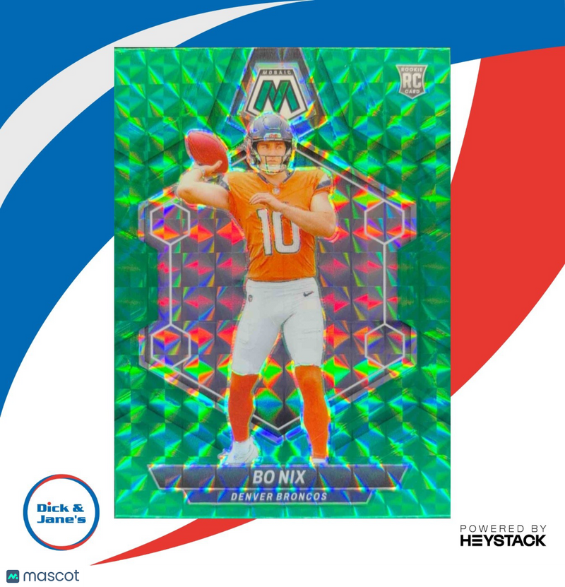 2024 Panini Mosaic Bo Nix Green Prizm