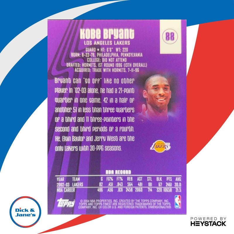 2003-04 Topps Finest Kobe Bryant