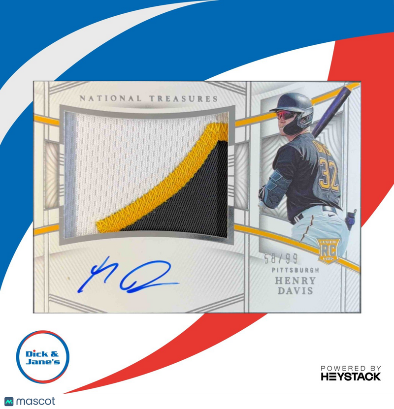 2023 National Treasures Henry Davis Rookie Material Signatures 58/99 Pirates