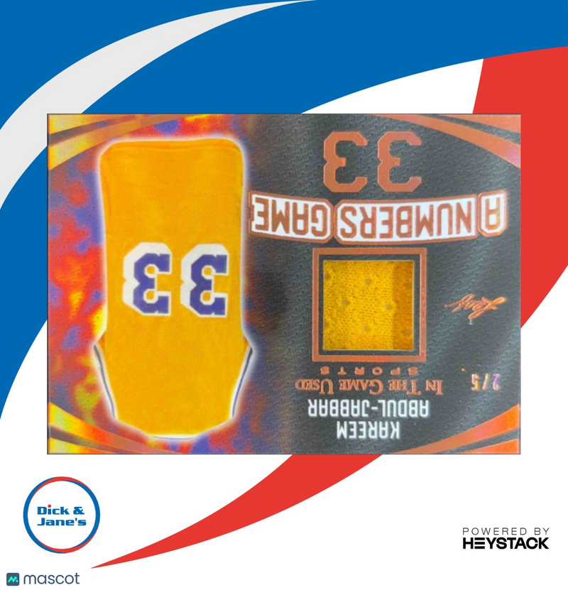 2024 Leaf In The Game Used Sports Kareem Abdul-Jabbar Numbers Bronze Holo /5