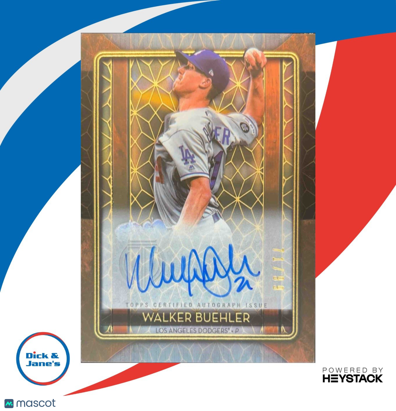 2020 Topps Tribute Walker Buehler Iconic Perspectives Auto 71/99 LA Dodgers