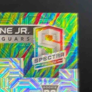 2021 Panini Spectra Travis Etienne Jr. Building Blocks Neon Green 21/25 Jags RC