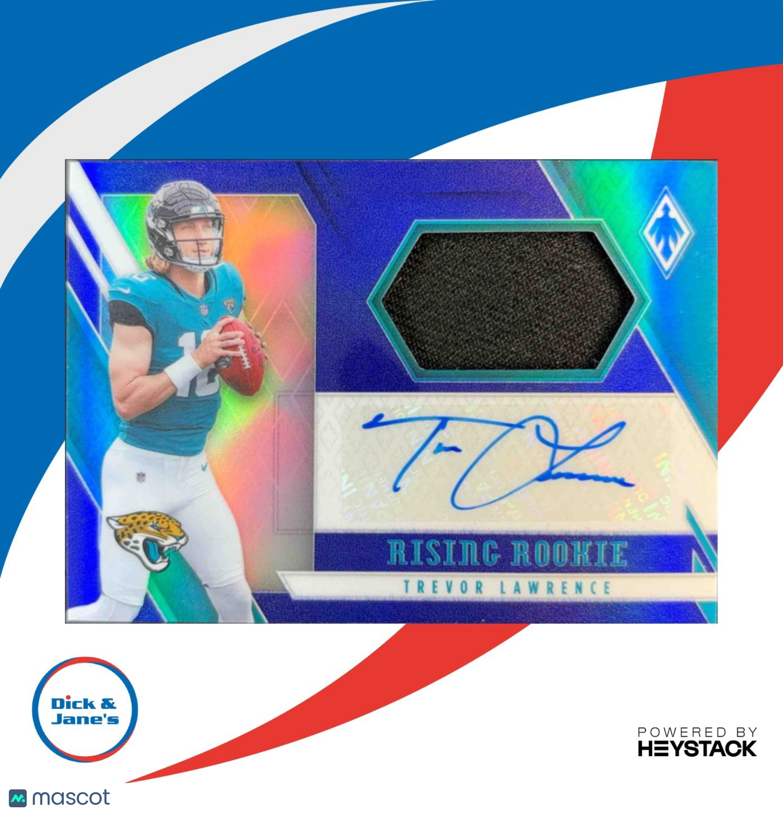 2021 Panini Phoenix Trevor Lawrence Rising Rookie Material Signature Hat 1/10 AU