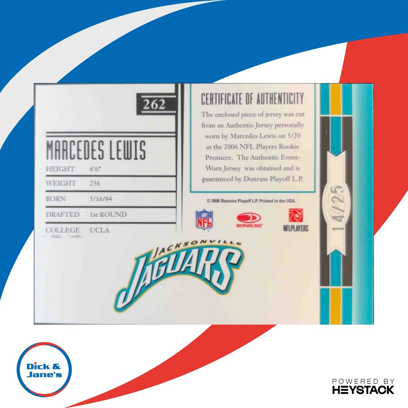2006 Leaf Limited Marcedes Lewis RC Silver Spotlight 14 /25 Rookie Autos Jags