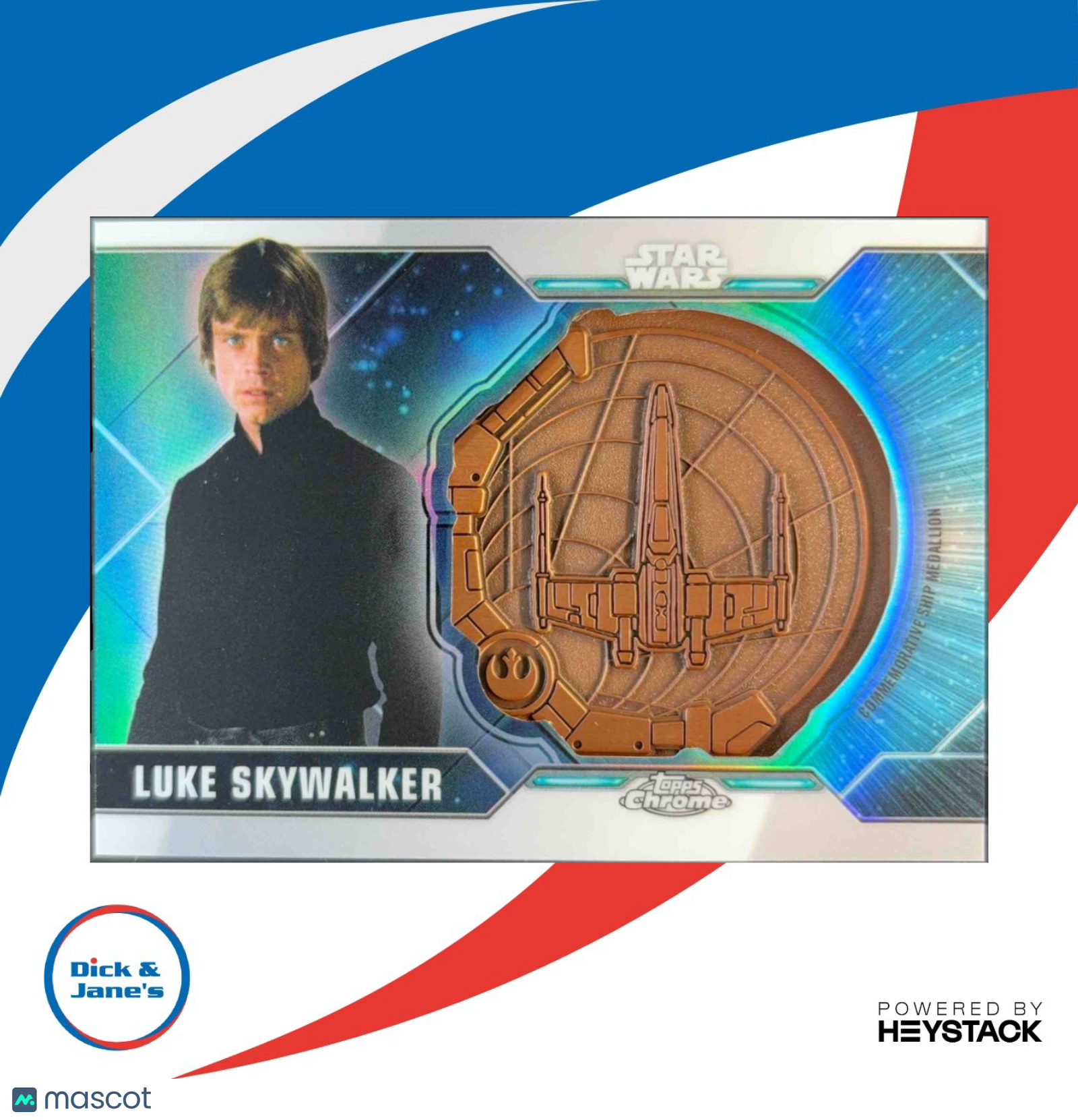 2021 Topps Chrome Star Wars Legacy Luke Skywalker Comm Ship Medallion LSX 63/99