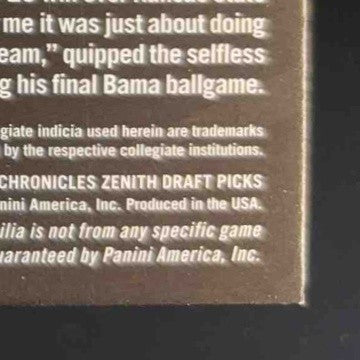 2023 Panini Chronicles Draft Picks Bryce Young Zenith Rookie Patch Auto 78/99 RC