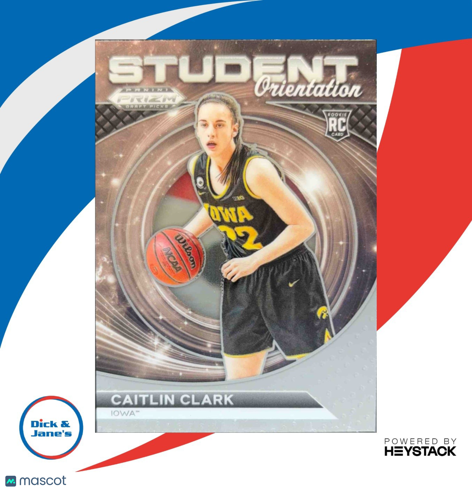 2024 Prizm Draft Picks Collegiate Caitlin Clark Student Orientation #22 RC Iowa