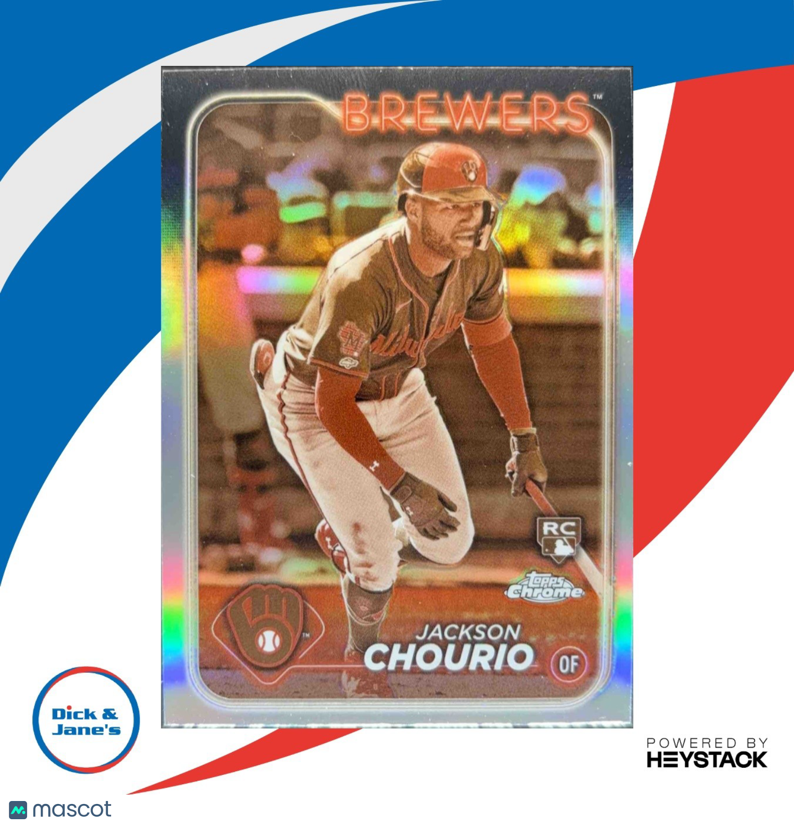 2024 Topps Chrome Jackson Chourio Sepia Refractor #161 RC Milwaukee Brewers