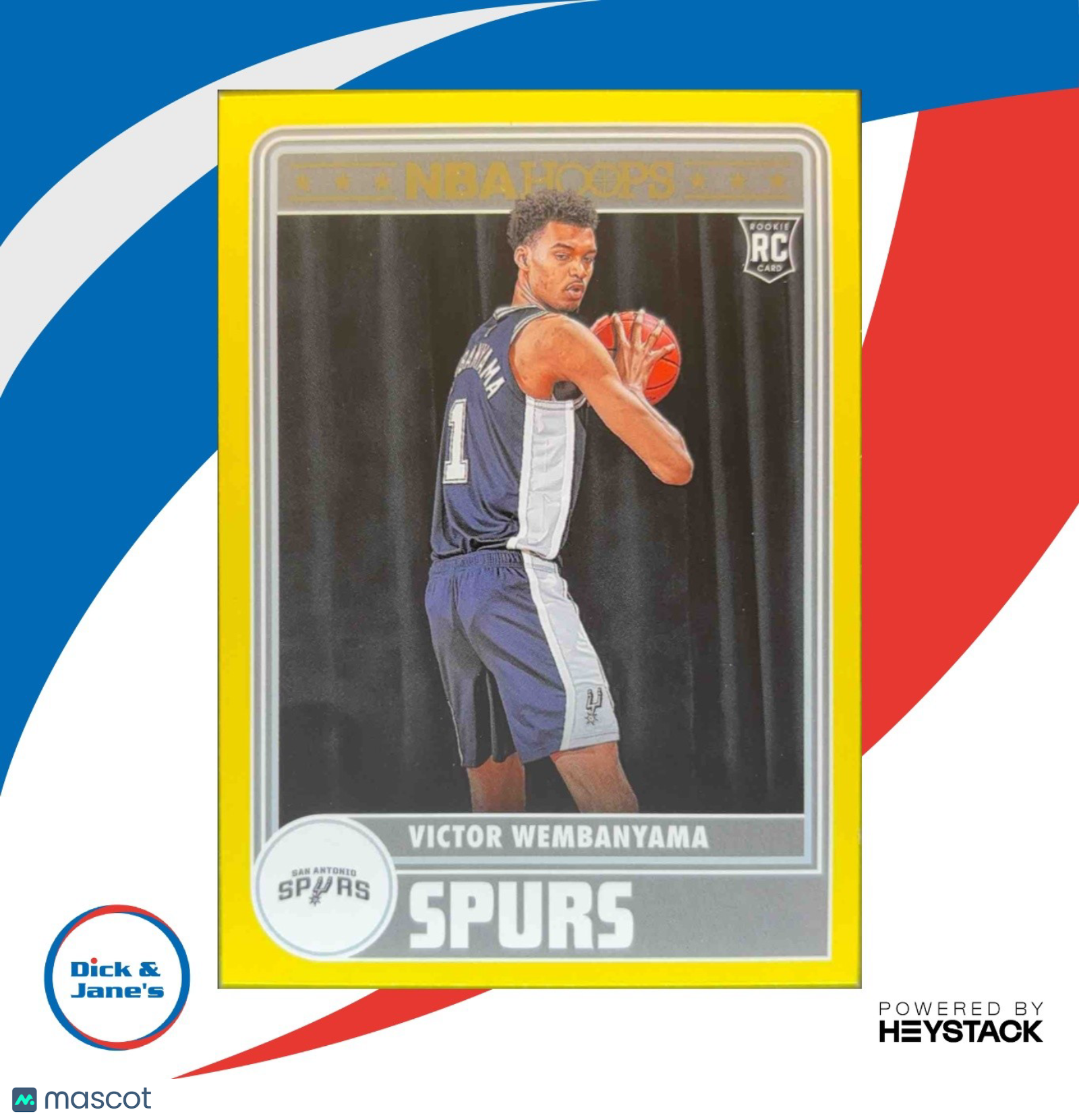 2023-24 Panini Hoops Victor Wembanyama Yellow #298 RC San Antonio Spurs