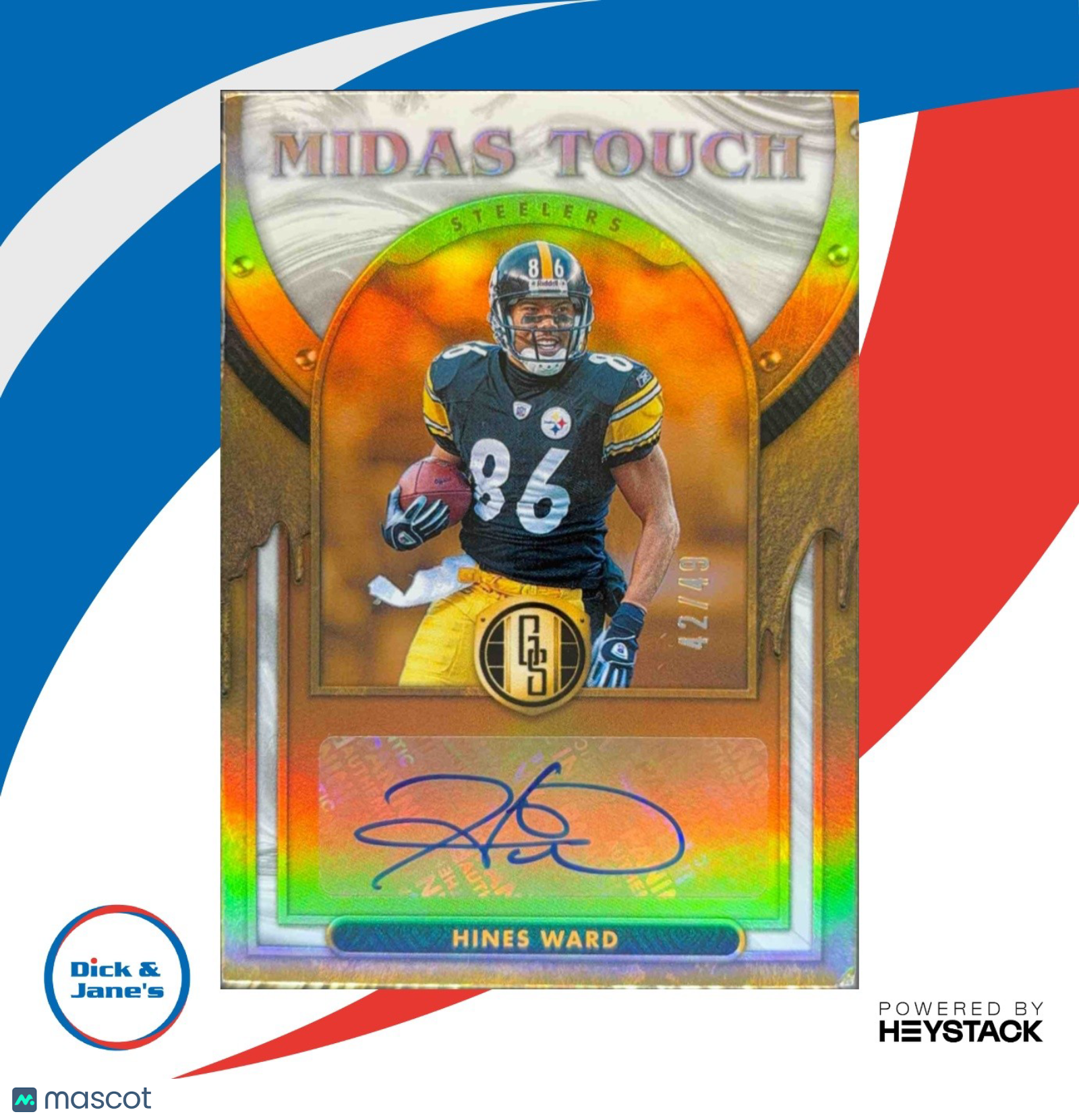 2024 Panini Gold Standard Hines Ward Midas Touch White 42/49 Auto Steelers