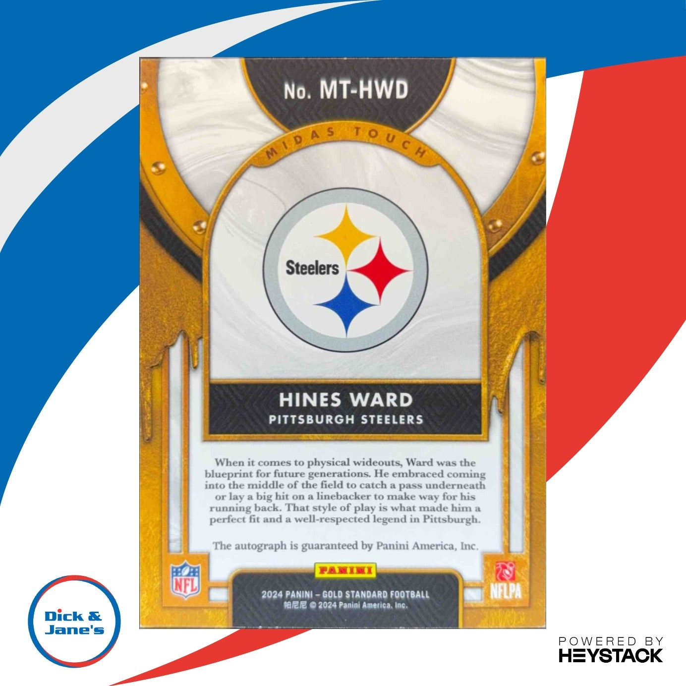 2024 Panini Gold Standard Hines Ward Midas Touch White 42/49 Auto Steelers