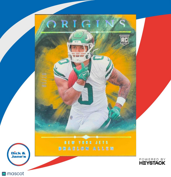 2024 Panini Origins Braelon Allen Rookies Gold 7/10 #101 RC New York Jets