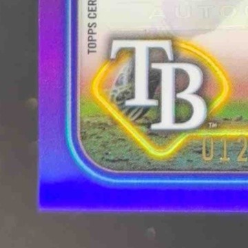 2024 Topps Chrome Update Ryan Pepiot Auto Purple Refractor 12/250 Tampa Bay Rays