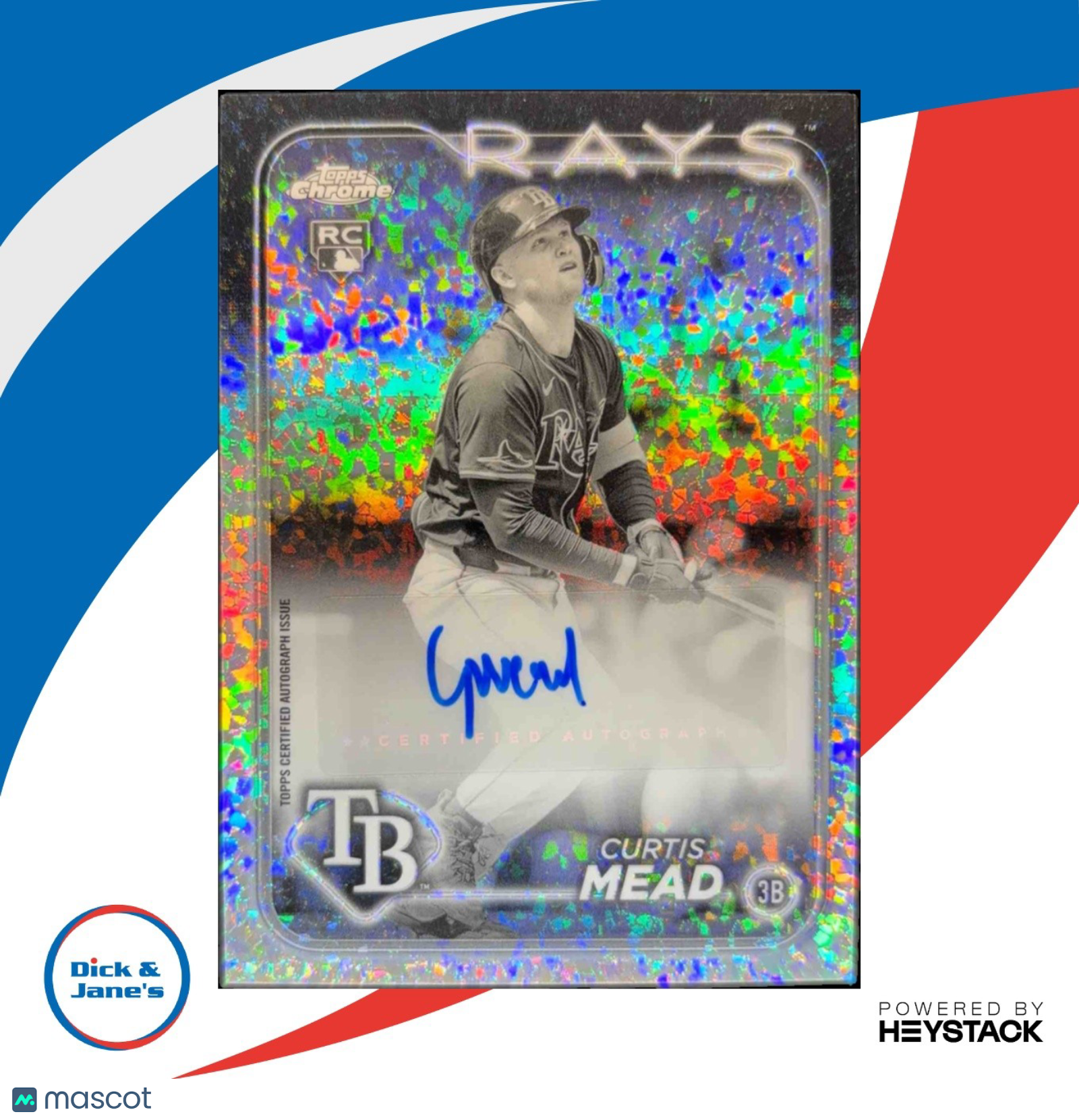 2024 Topps Chrome Update Curtis Mead Auto Black and White Mini-Diamond Refractor