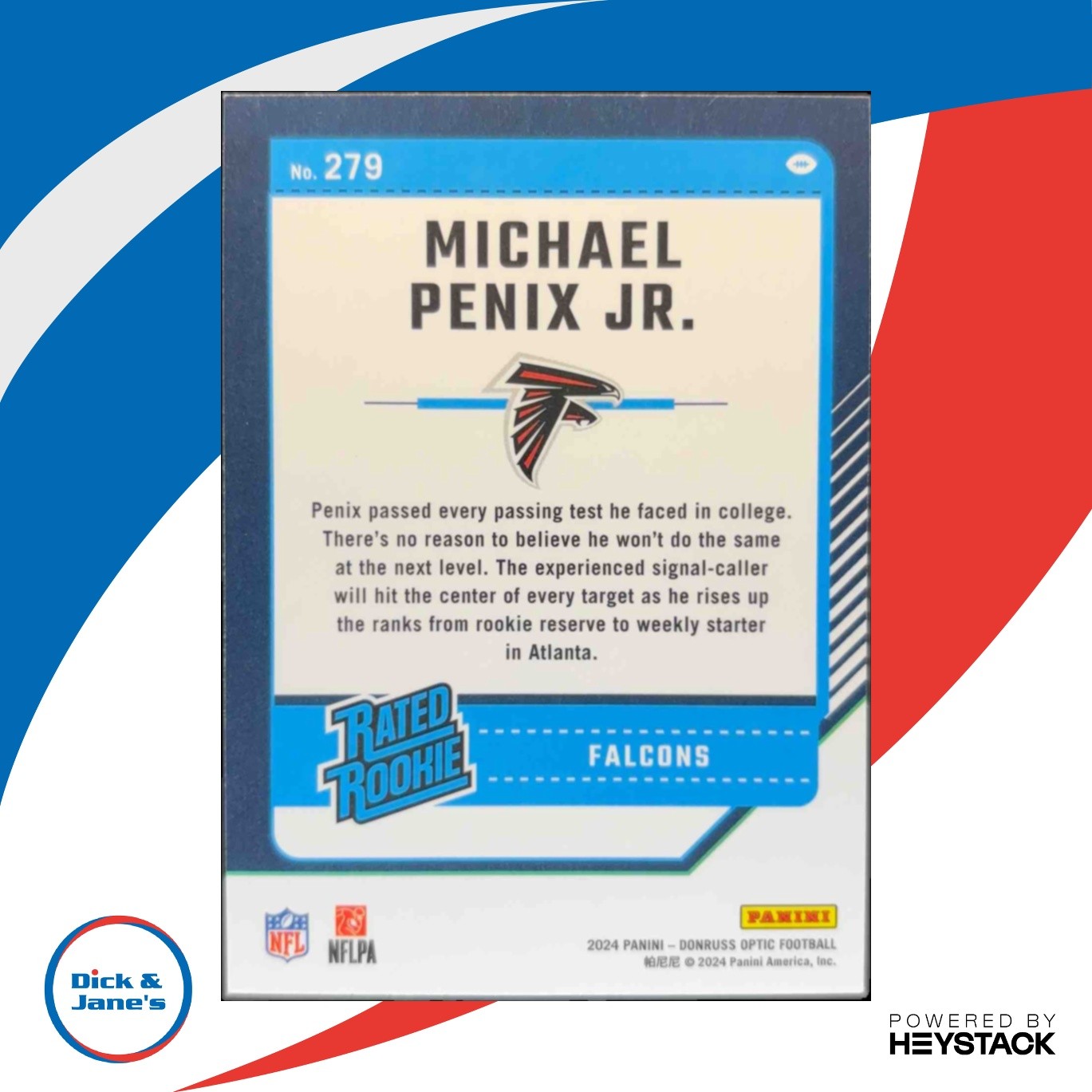 2024 Panini Donruss Optic Michael Penix Jr. #279 Rated Rookie Atlanta Falcons