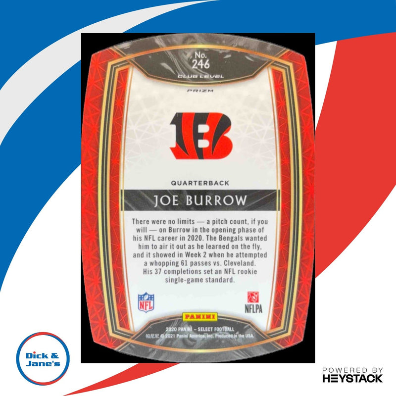 2020 Panini Select Joe Burrow Purple Prizm Die Cut