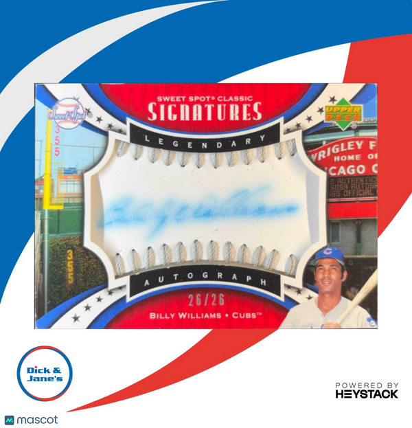 2007 Sweet Spot Classic Billy Williams Signatures Silver Stitch Blue Ink /26 AU