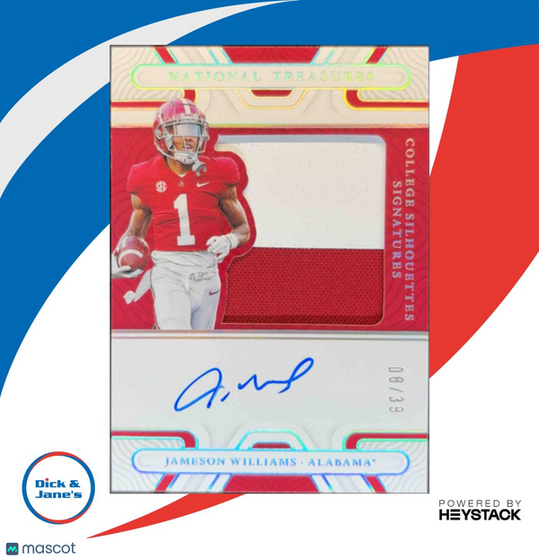 2022 National Treasures Jameson Williams Silhouettes Signatures Silver /39 Auto