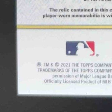 2021 Topps Triple Threads Yordan Alvarez Single Jumbo Relics Auto Emerald 48/50