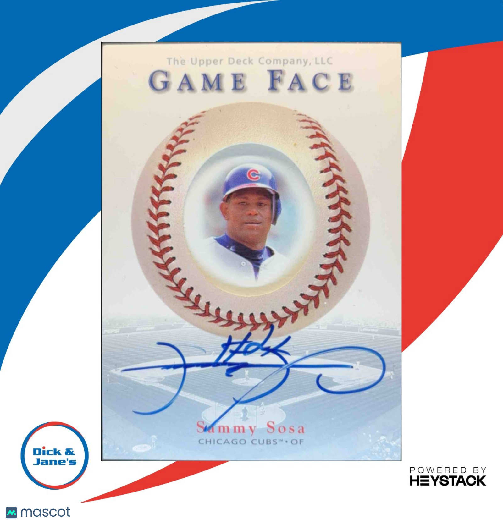 2003 Upper Deck Game Face Sammy Sosa Autographed #SS Chicago Cubs