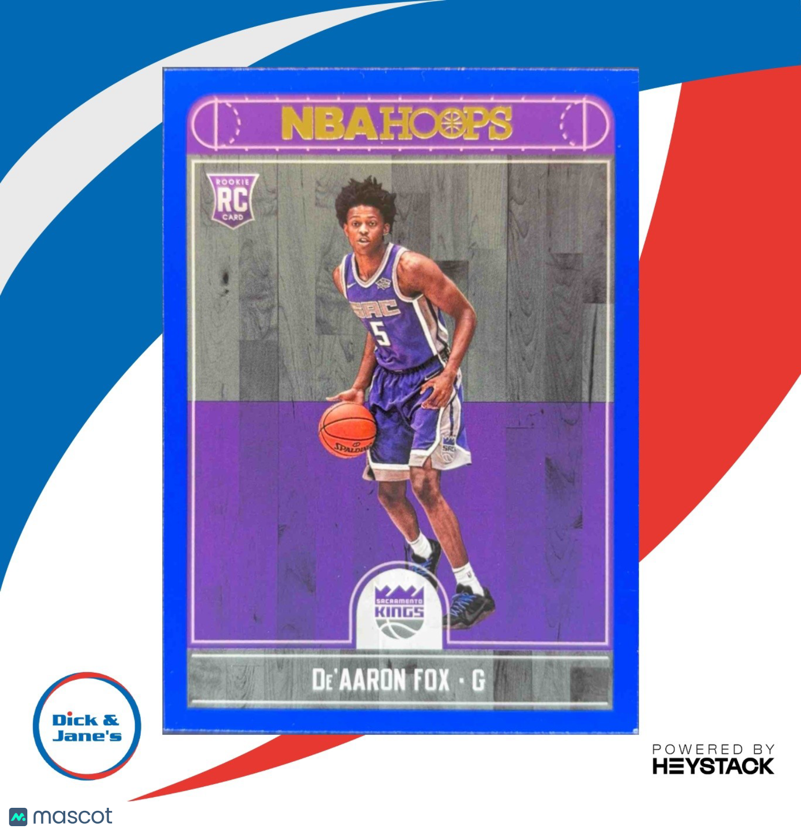 2017-18 Panini Hoops De Aaron Fox Blue #255 RC Sacramento Kings