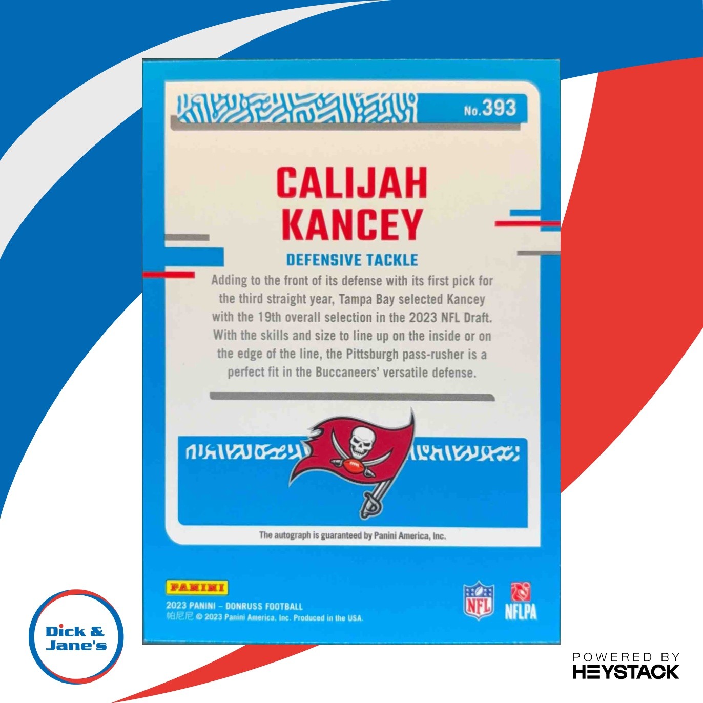 2023 Panini Donruss Calijah Kancey Rated Rookie Auto Black 06/10 RC Buccaneers