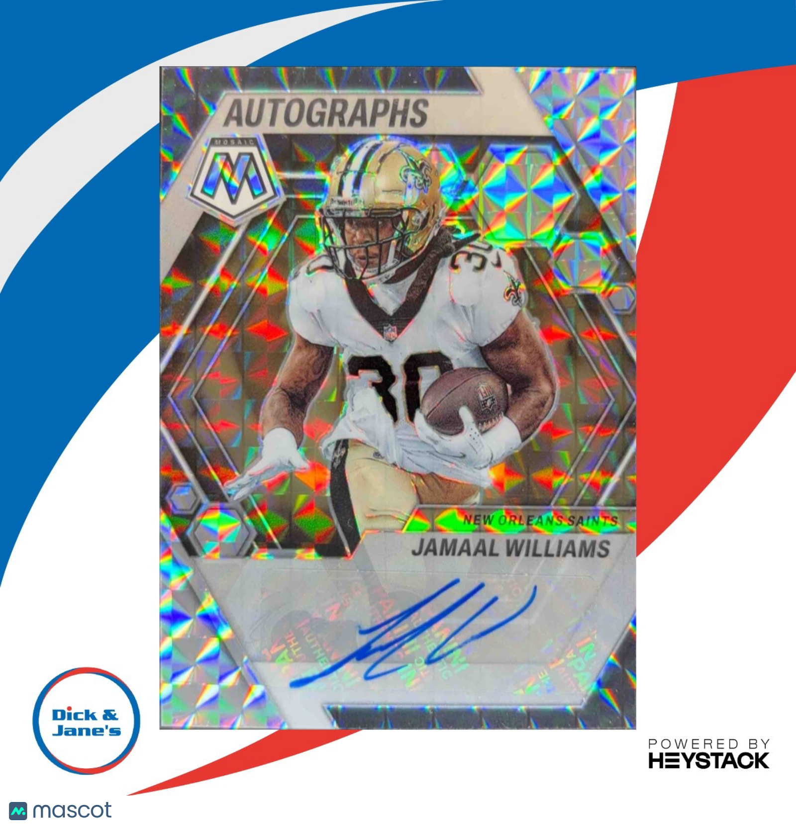 2023 Panini Mosaic Jamaal Williams Auto #AM-JWI New Orleans Saints