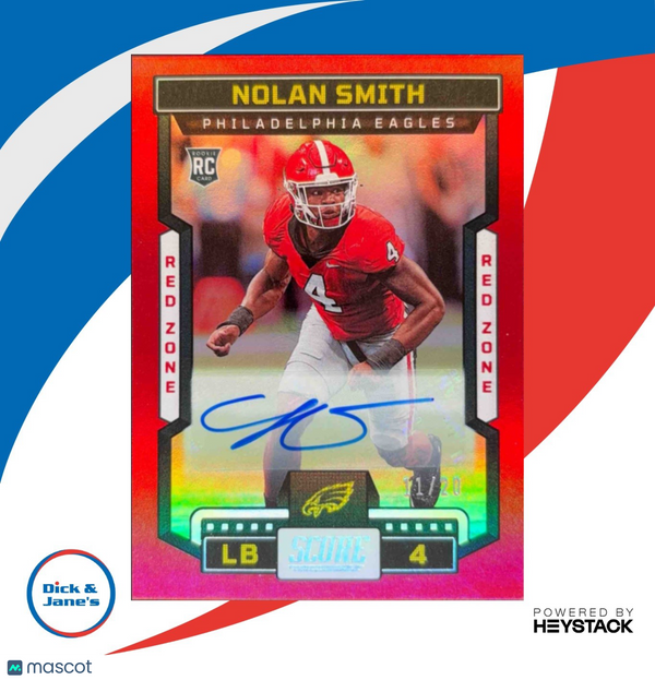 2023 Panini Score Nolan Smith Signatures Red Zone /20 Auto Philadelphia Eagles