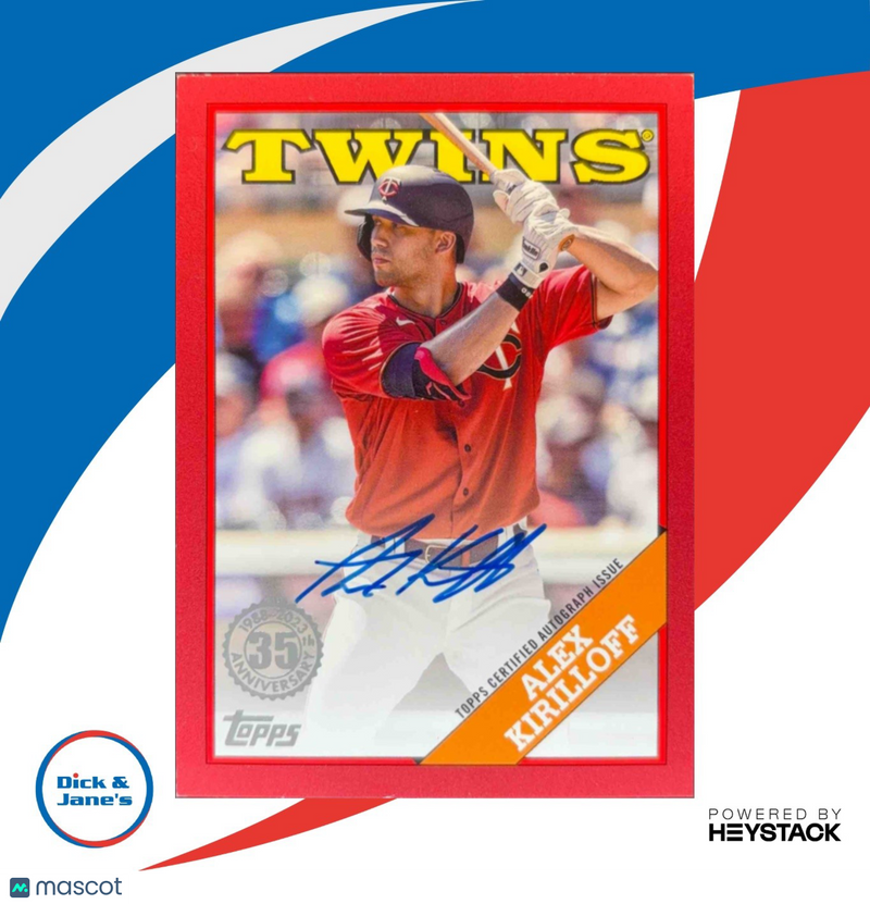 2023 Topps Alex Kirilloff 1988 Baseball 35th Anniversary Auto S2 Red 1/25 Auto