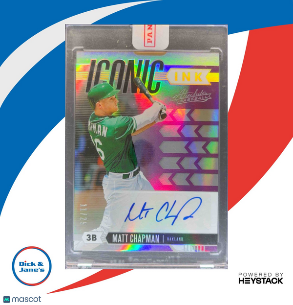 2020 Panini Absolute Matt Chapman Iconic Ink Spectrum Purple 11/25 Oakland A's