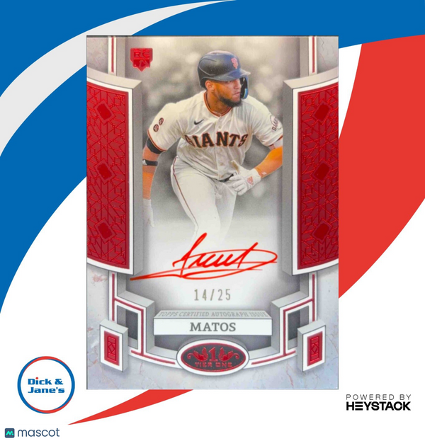 2024 Topps Tier One Luis Matos Break Out Auto Red Foil 14/25 San Francisco RC AU