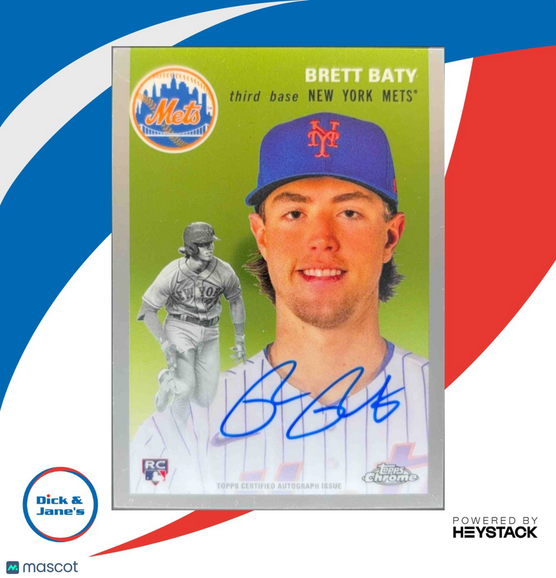 2023 Topps Chrome Platinum Anniversary Brett Baty Auto Auto RC New York Mets