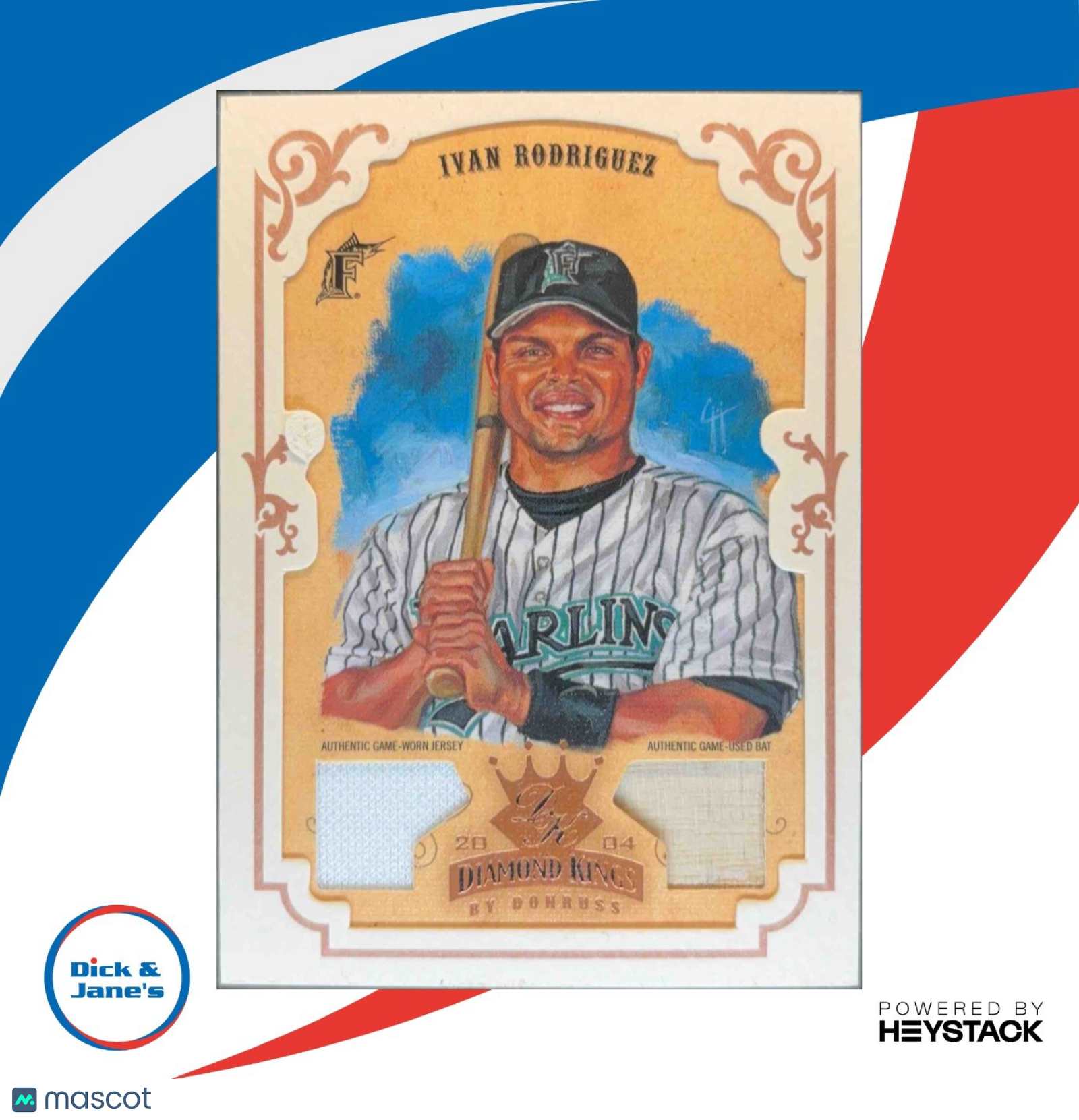 2004 Donruss Diamond Kings Ivan Rodriguez DK Materials Framed Bronze 88/100 #99