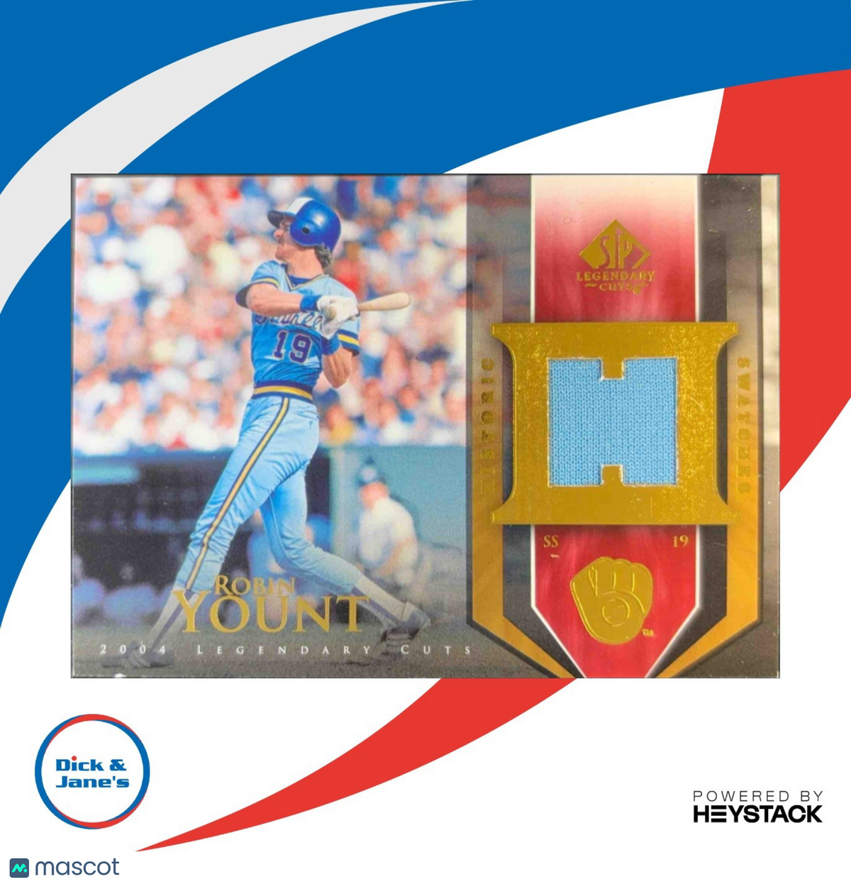 2004 SP Legendary Cuts Robin Yount Historic Swatches #HS-RY Milwaukee Brewers