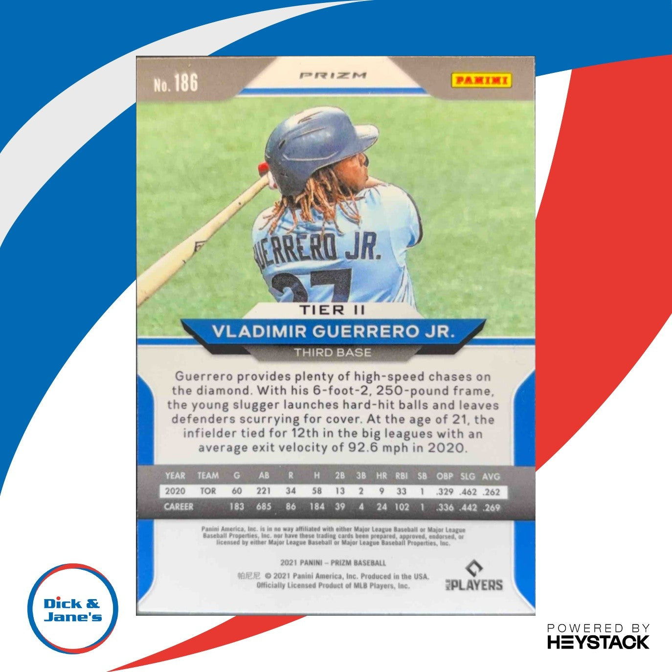 2021 Panini Prizm Vladimir Guerrero Jr. Cosmic Haze #186 Toronto Blue Jays