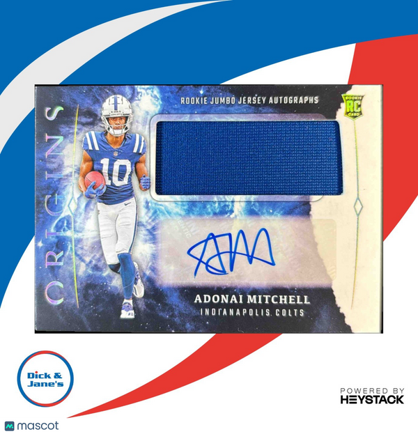 2024 Panini Origins Adonai Mitchell Rookie Jumbo Jersey Auto Indianapolis Colts