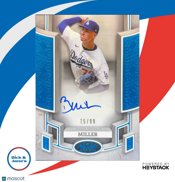2024 Topps Tier One Bobby Miller Break Out Auto Blue Foil 75/99 LA Dodgers