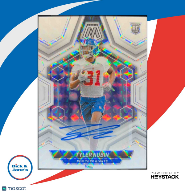 2024 Panini Mosaic Tyler Nubin Rookie Auto White Prizm #346 RC New York Giants