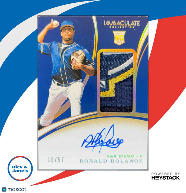 2020 Panini Immaculate Collection Ronald Bolanos Rookie Patch Auto Holo Gold /57