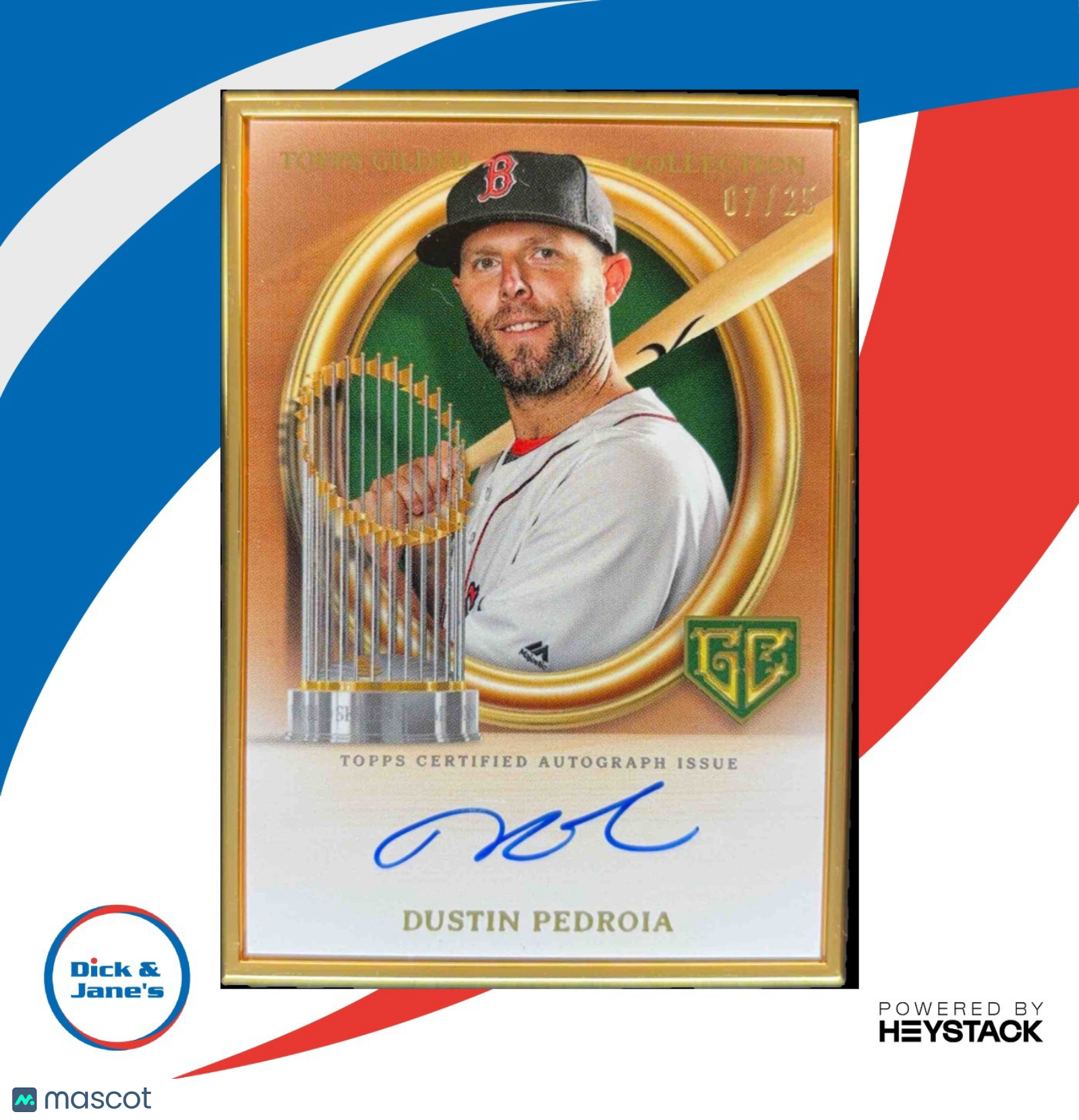 2024 Topps Gilded Collection Dustin Pedroia Champions Auto Emerald 7/25 Boston