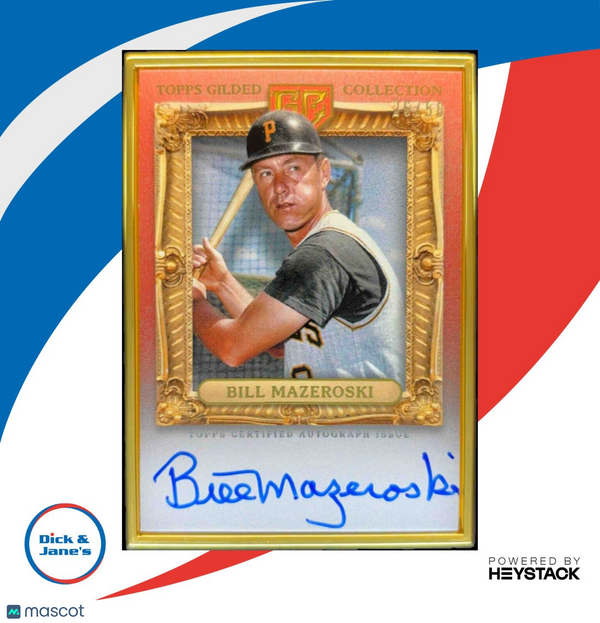2024 Topps Gilded Collection Bill Mazeroski Gold Framed HOF Auto Rose 26/50