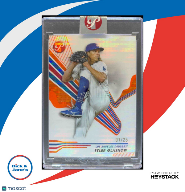 2024 Topps Pristine Tyler Glasnow Orange Refractor 7/25 #249 Los Angeles Dodgers